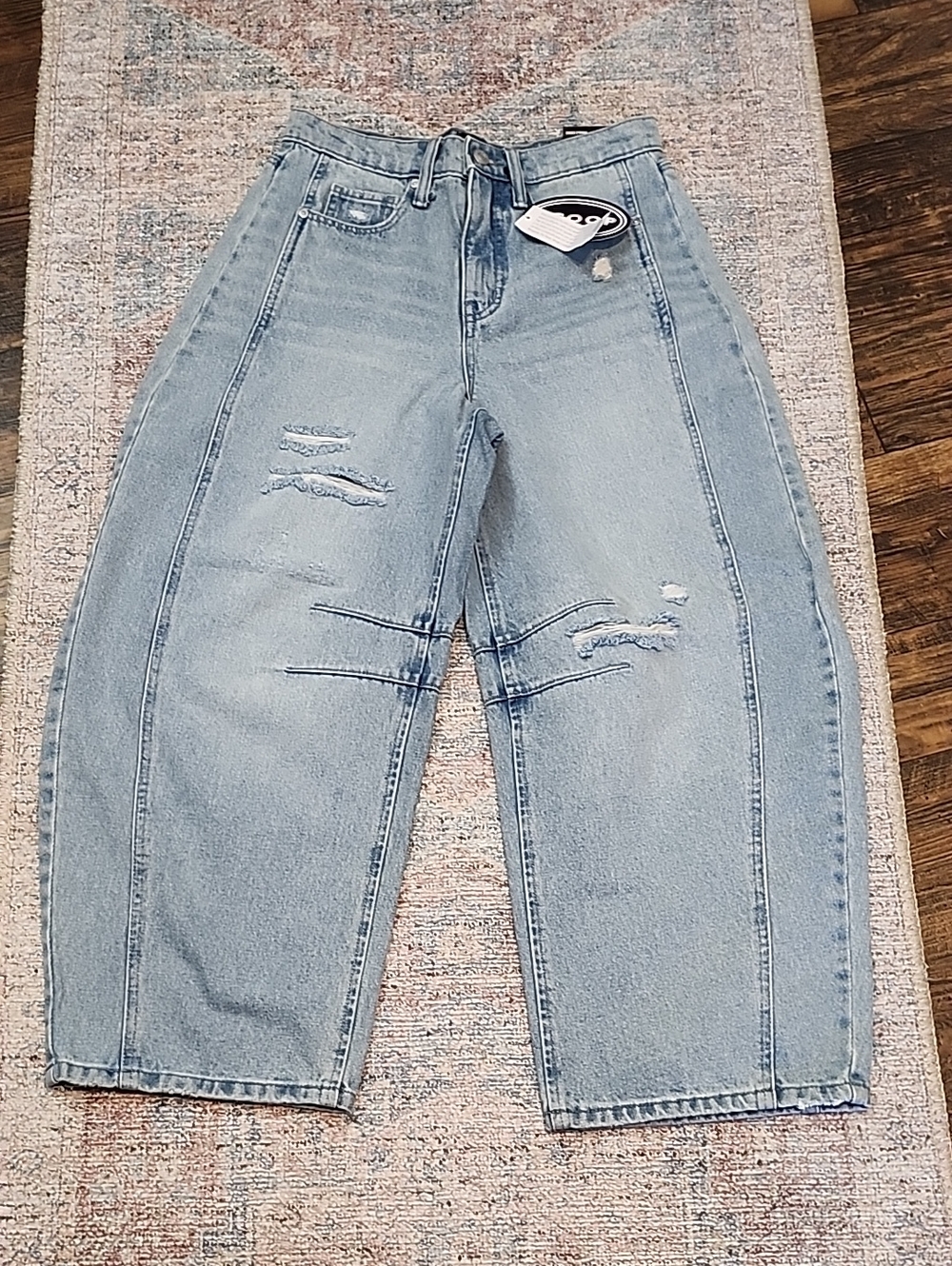 Light Wash Distressed Boyfriend Jeans for Women